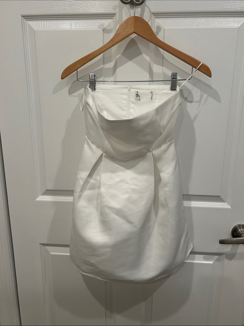 Princess Polly Strapless White Satin Cocktail Dress